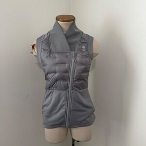 Levelwear XS Gray Down Vest Asymmetrical Zip Quilted Golf Outerwear